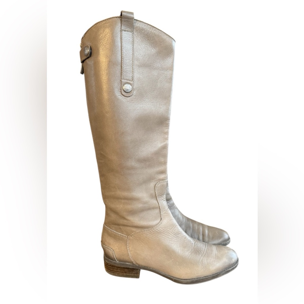 Sam Edelman Penny 2 Grey Frost Leather Riding Boot Women's Size 6.5